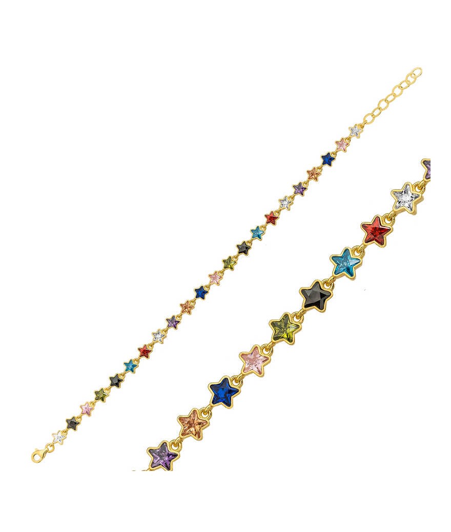 ​Gümüş Gold Renkli Yıldız Bayan Bileklik