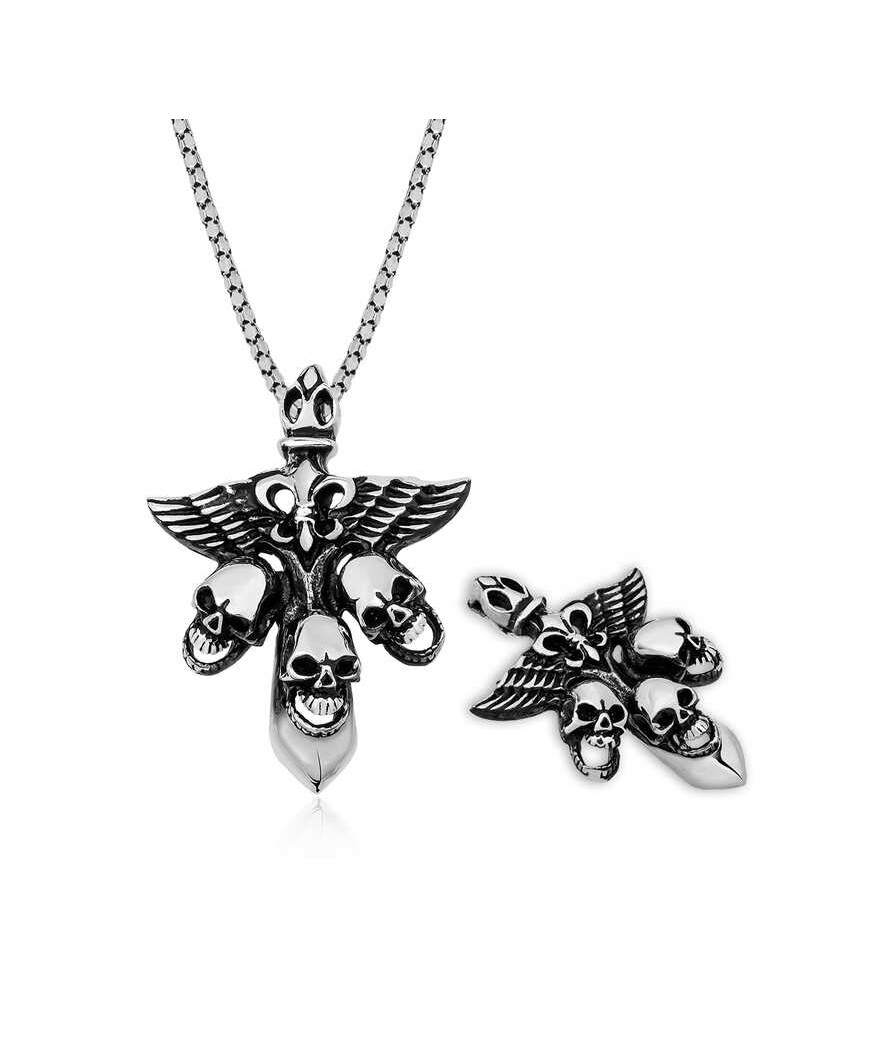 ​Gümüş Kuru Kafa Erkek Kolye