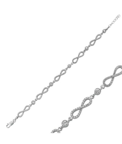 Gümüş Sonsuzluk Bayan Bileklik