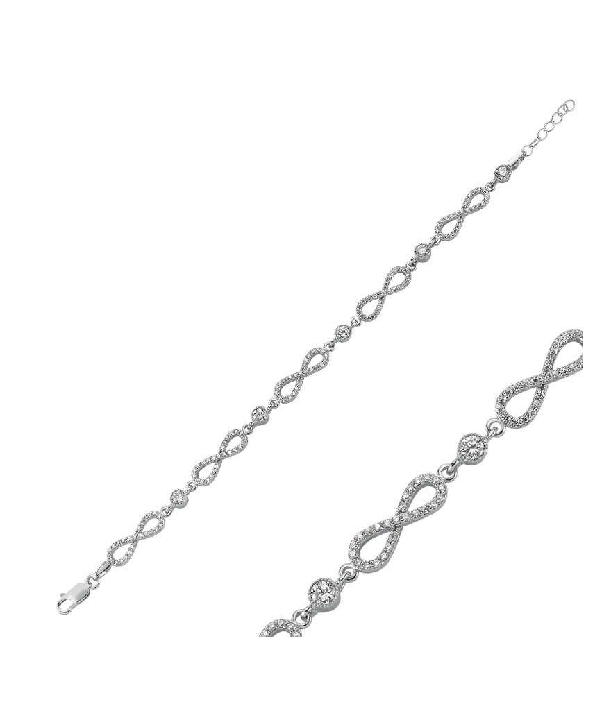 Gümüş Sonsuzluk Bayan Bileklik