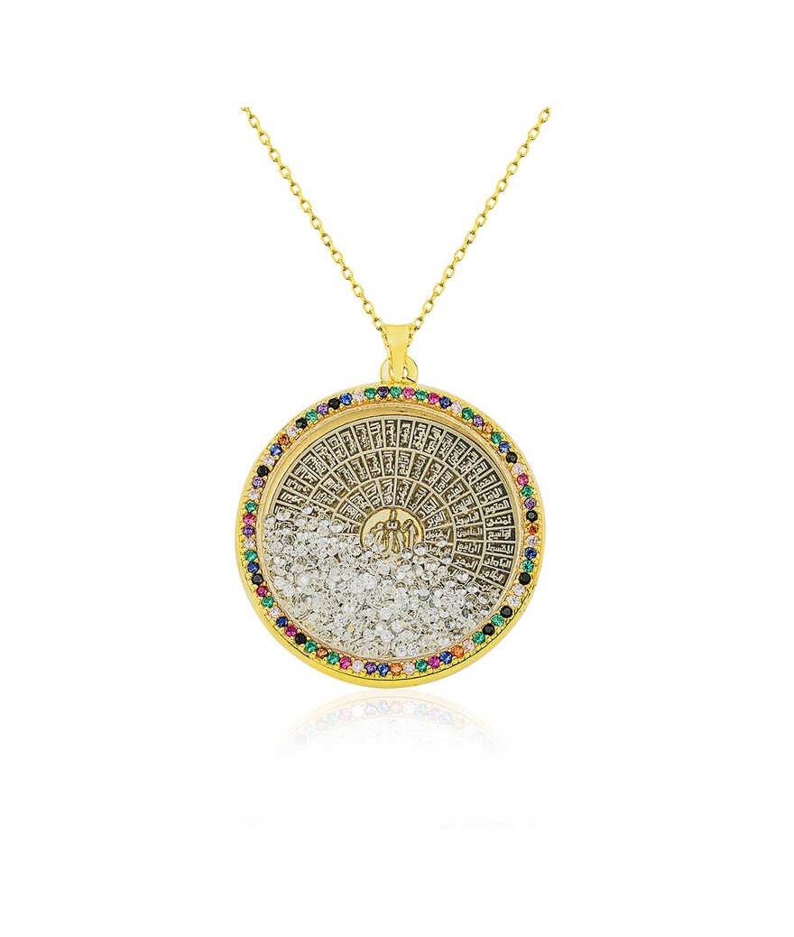 Gümüş Miks Taşlı Esmaül Hüsna Bayan Kolye