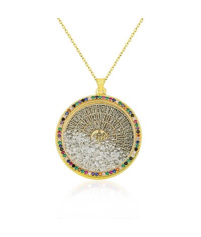 Gümüş Miks Taşlı Esmaül Hüsna Bayan Kolye