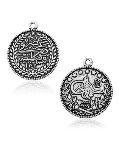 Gümüş Tuğra Armalı Tesbih Püskül Ucu