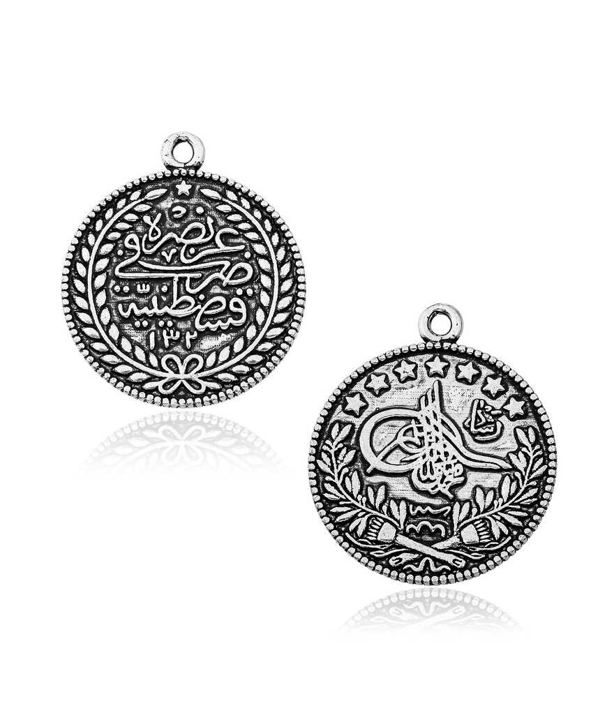 Gümüş Tuğra Armalı Tesbih Püskül Ucu