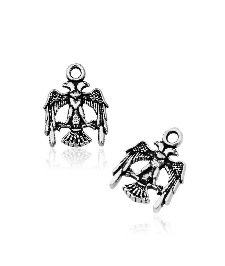 Gümüş Çift Başlı Kartal Tesbih Püskül Ucu