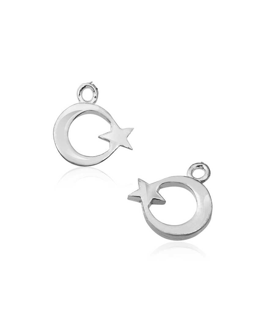 Gümüş Ay Yıldız Tesbih Püskül Ucu