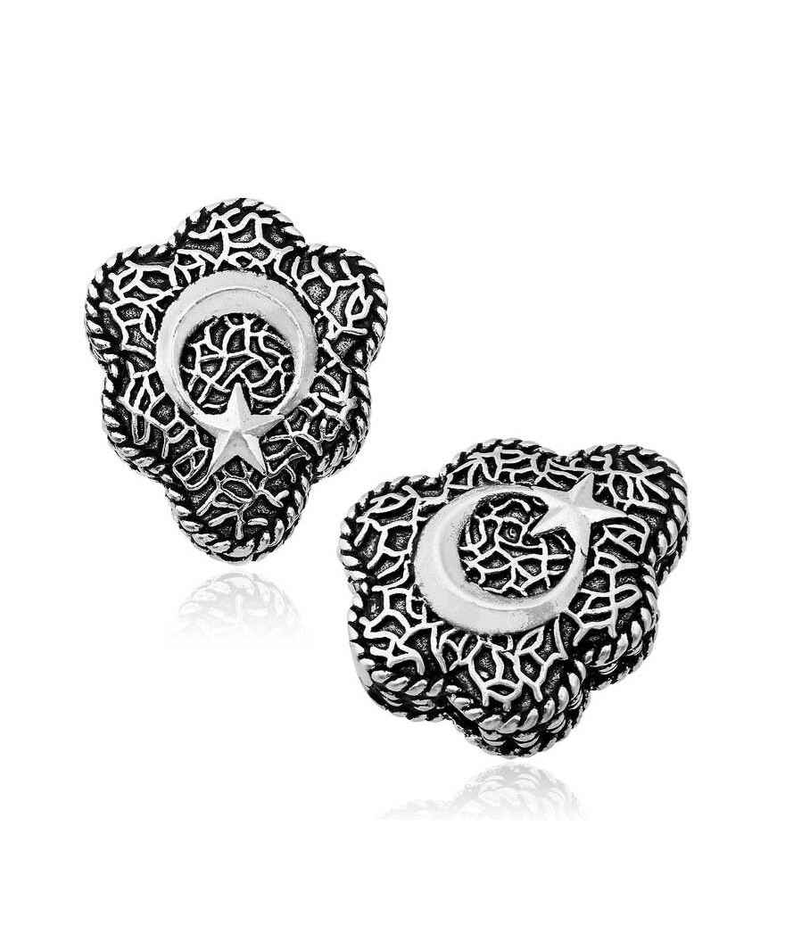 Gümüş İşlemeli Ay Yıldız Tesbih İmamesi