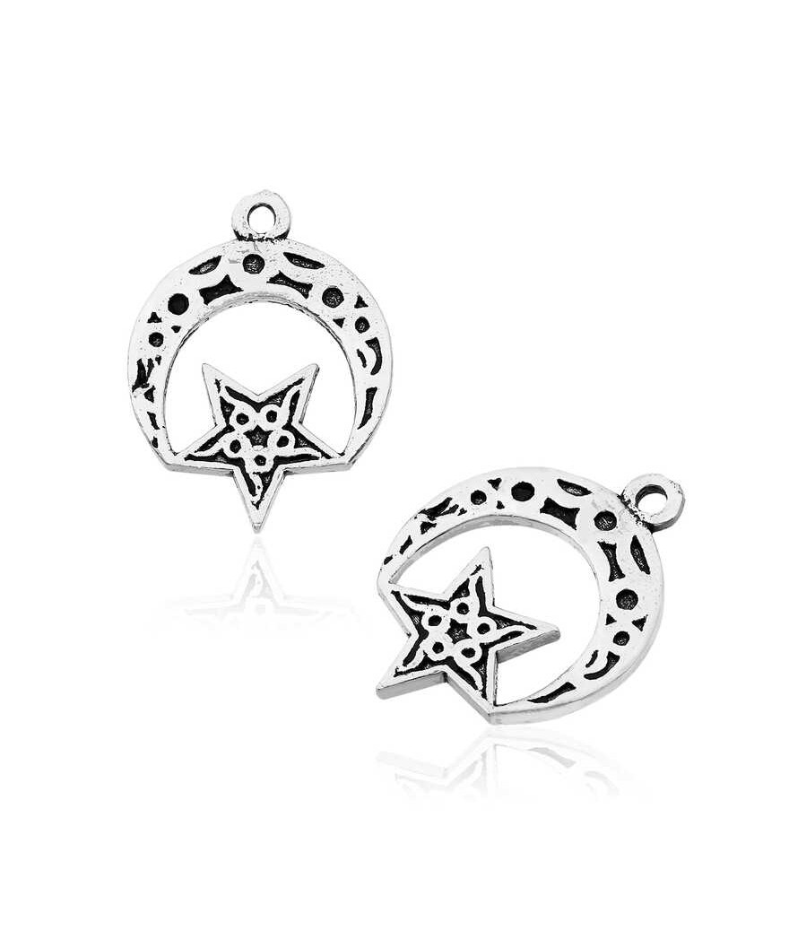 Gümüş İşlemeli Ay Yıldız Tesbih Püskülü