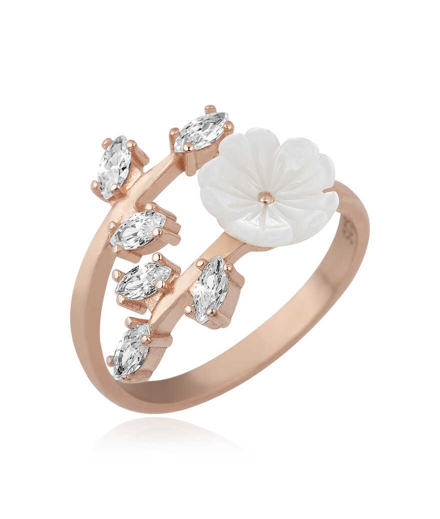 ​Gümüş Beyaz Bahar Çiçeği Yüzük