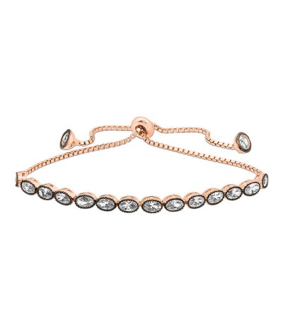 Gümüş Oval Kesim Elmas Montür Asansör Bileklik