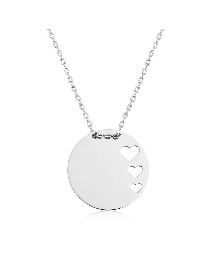 Gümüş Çember Kalp Bayan Kolye