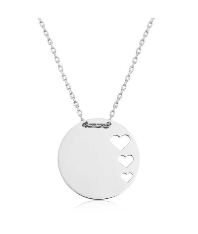 Gümüş Çember Kalp Bayan Kolye