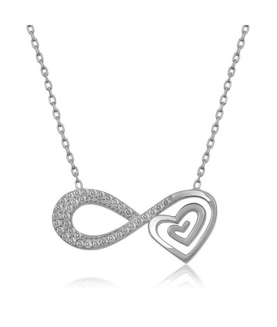 ​Gümüş Kalpli Sonsuzluk Kolye