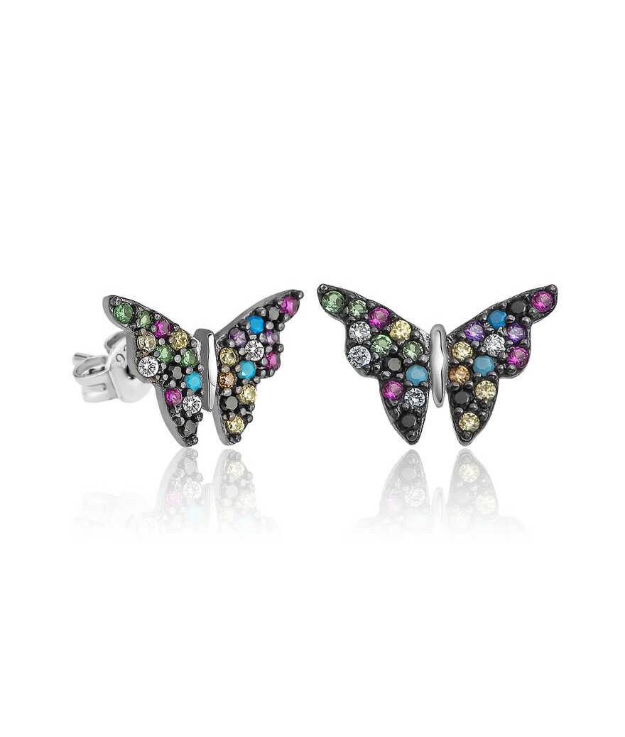 ​Gümüş Mix Kelebek Küpe