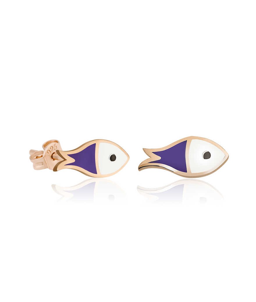 Gümüş Mor Balık Küpe