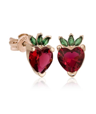 ​Gümüş Çilek Figür Meyve Çivi Küpe