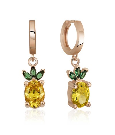 Gümüş Ananas Figür Meyve Küpe