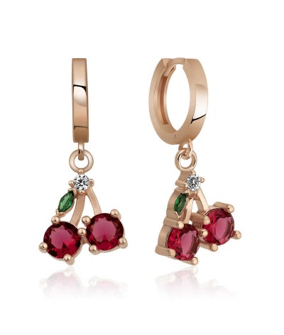 Gümüş Kiraz Figürlü Meyve Küpe