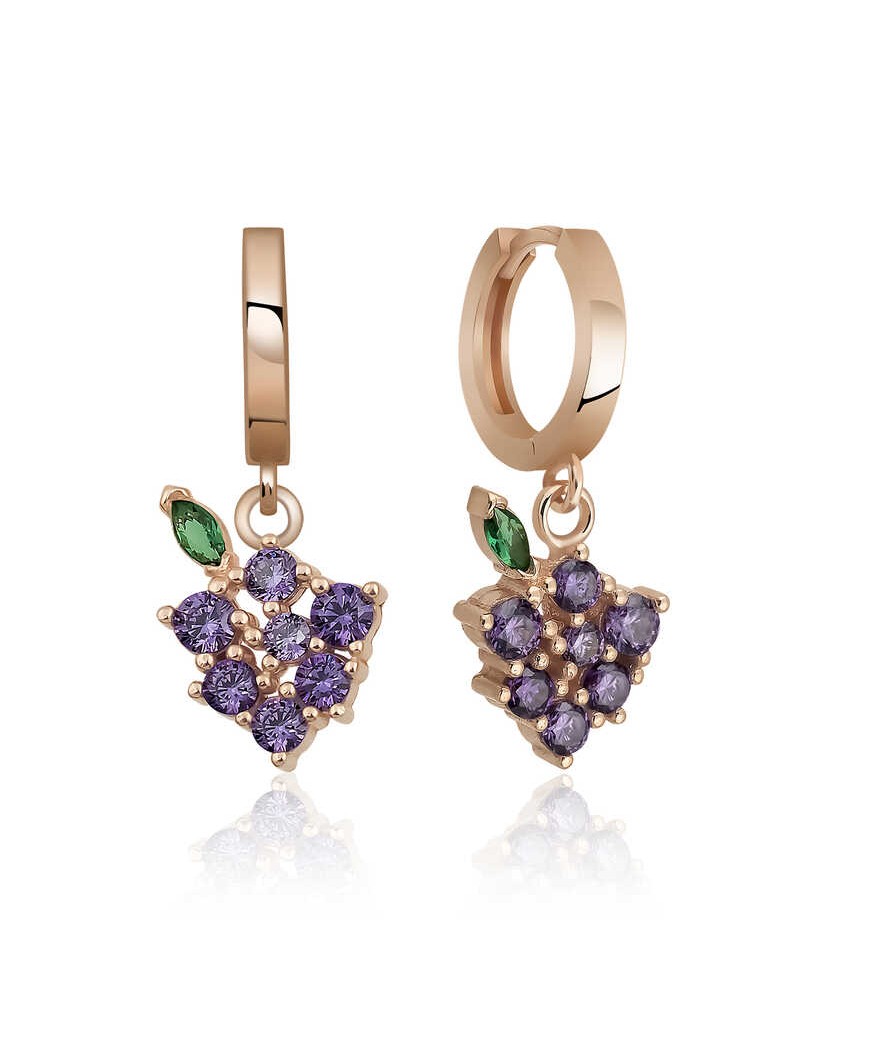 Gümüş Üzüm Figürlü Meyve Küpe