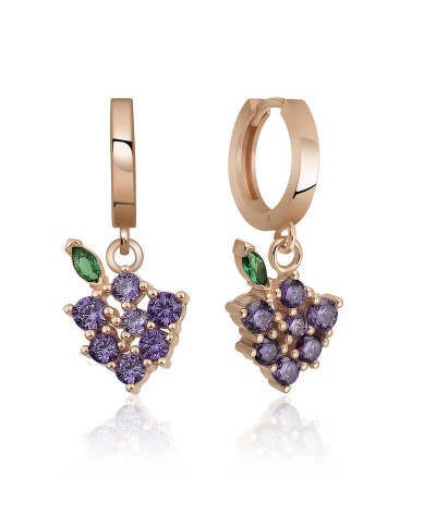 Gümüş Üzüm Figürlü Meyve Küpe