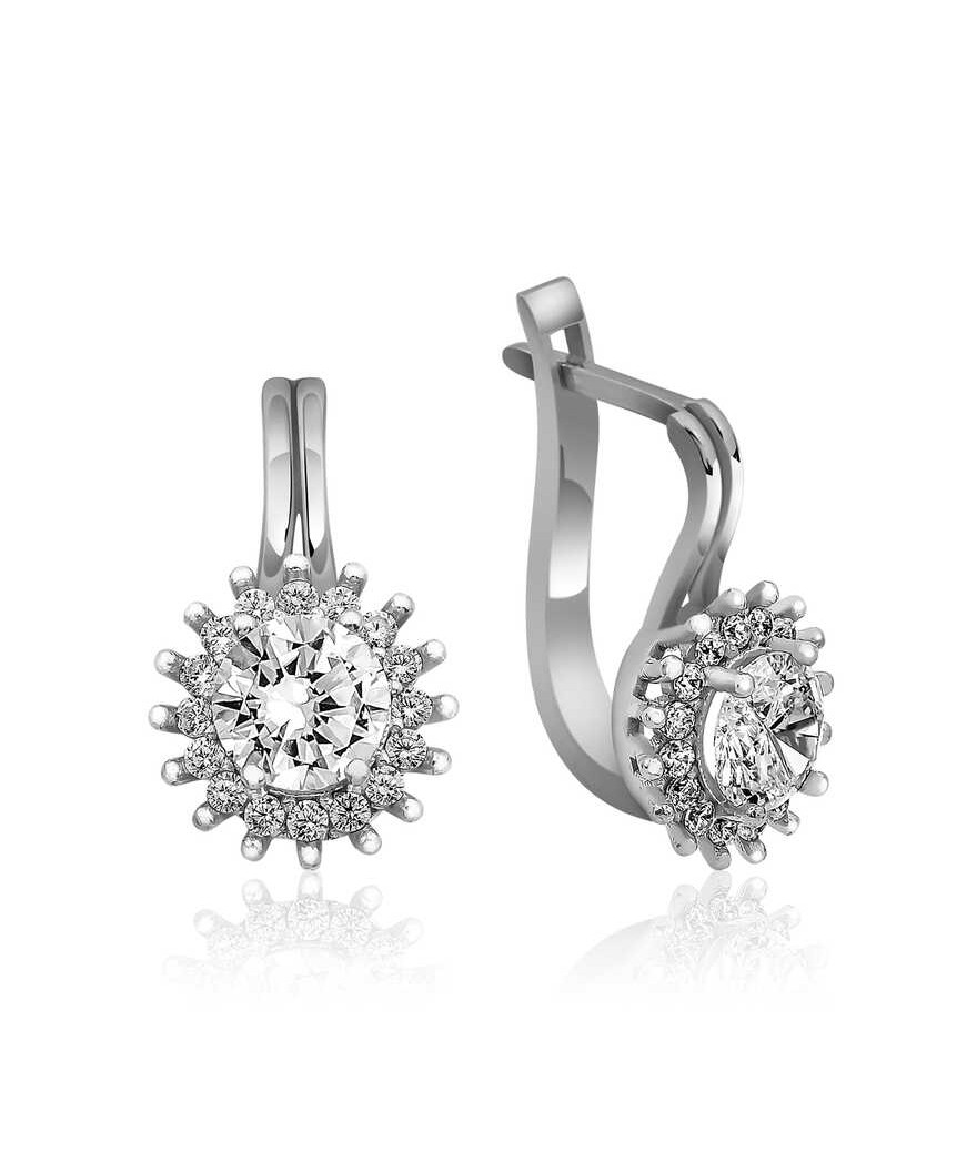 Gümüş Mengeçli Yuvarlak Kesim Küpe