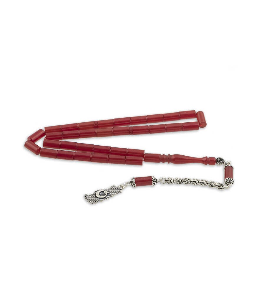 Gümüş Türk Bayrağı Püskül Kesme Tesbih