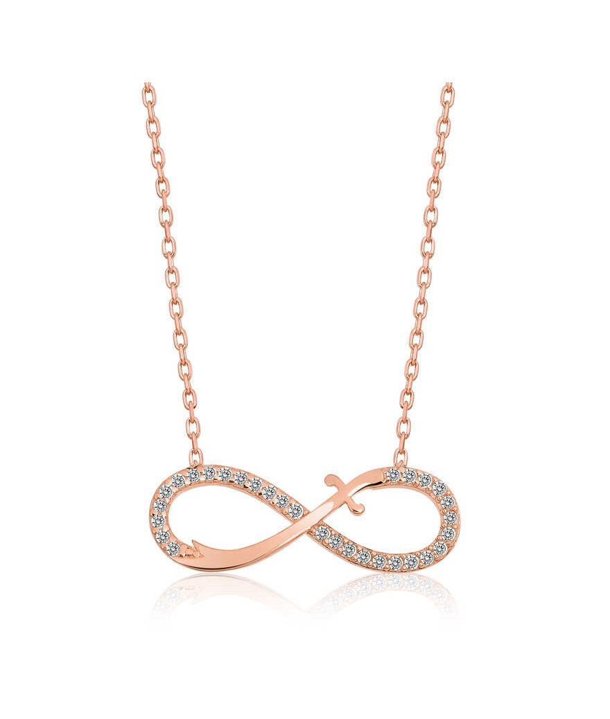 Gümüş Rose Kılıç Sonsuzluk Bayan Kolye