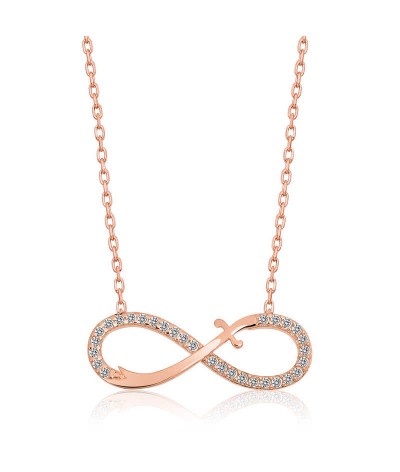 Gümüş Rose Kılıç Sonsuzluk Bayan Kolye