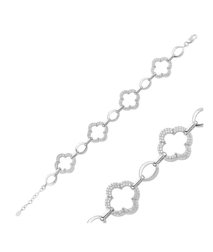 Gümüş Çiçek Bayan Bileklik