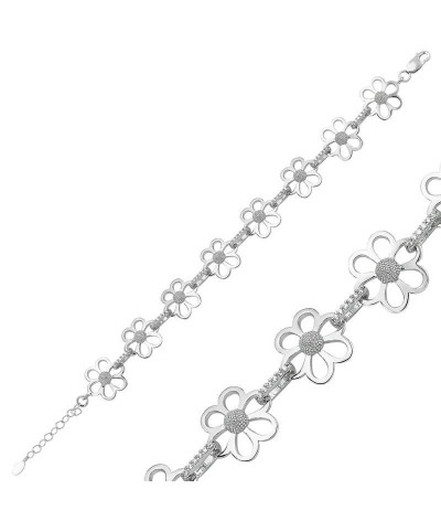 Gümüş Çiçek Bayan Bileklik