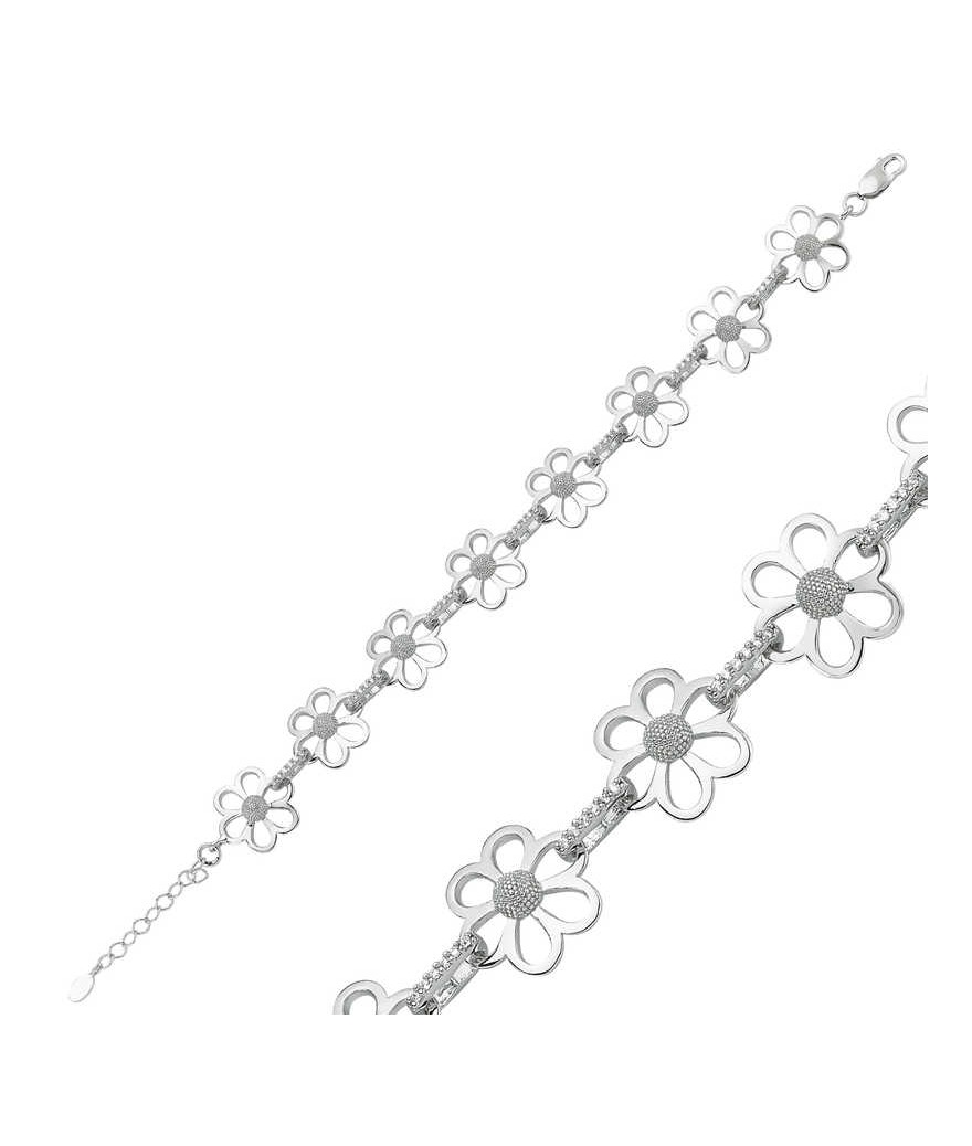 Gümüş Çiçek Bayan Bileklik