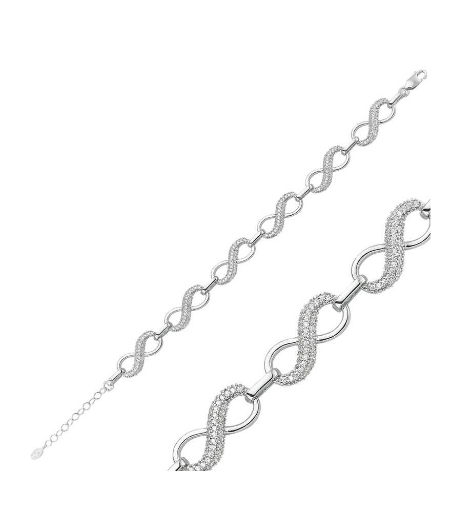 Gümüş Sonsuzluk Bayan Bileklik