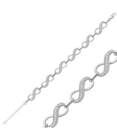 Gümüş Sonsuzluk Bayan Bileklik