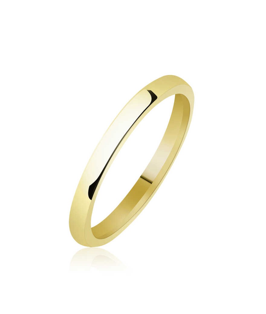 2 mm Düz Bombeli Gold Gümüş Alyans