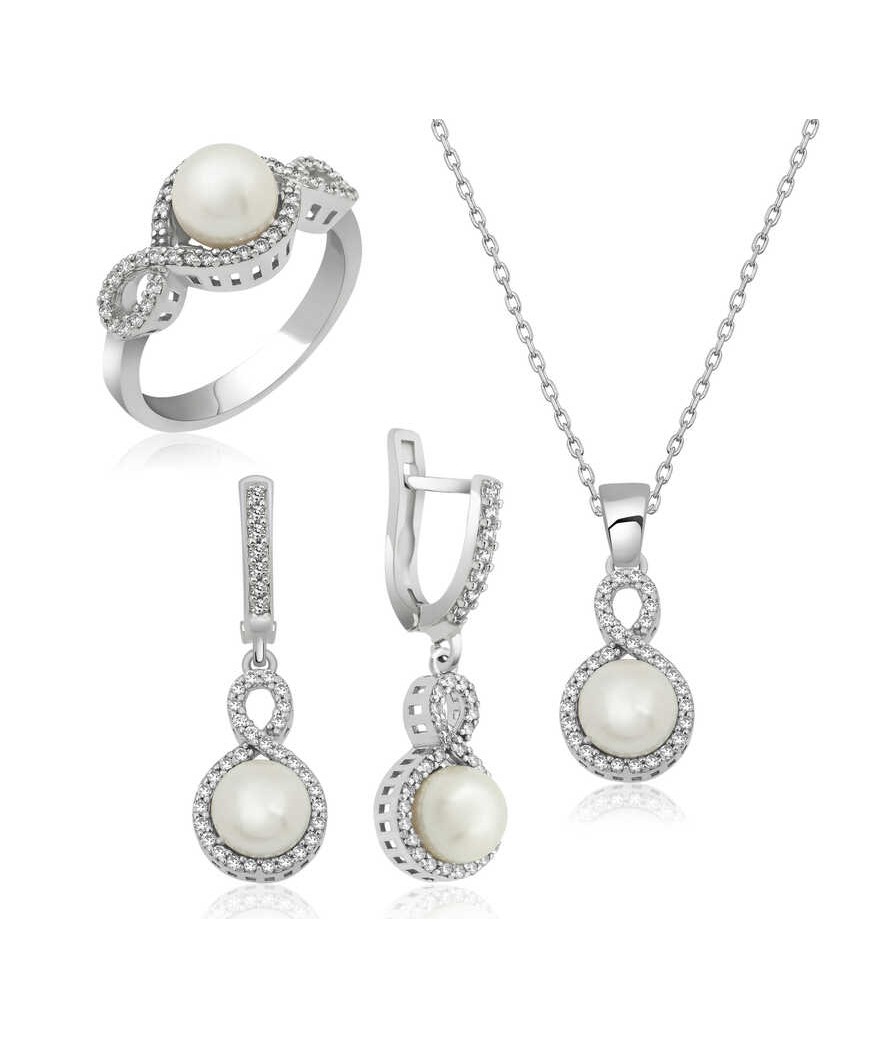 Gümüş İncili Sonsuzluk Bayan Set