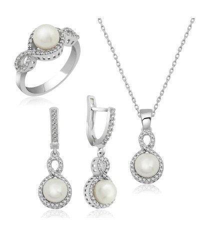 Gümüş İncili Sonsuzluk Bayan Set