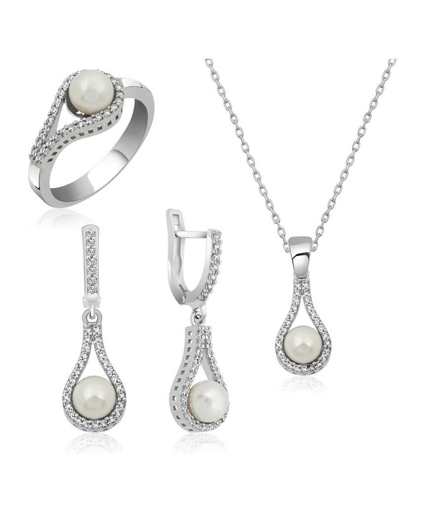 Gümüş İncili Bayan Set