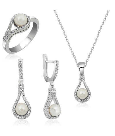 Gümüş İncili Bayan Set