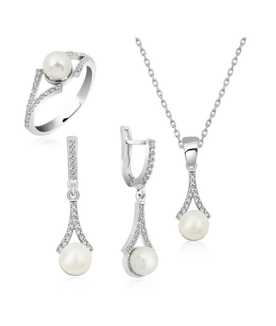 Gümüş İncili Bayan Set