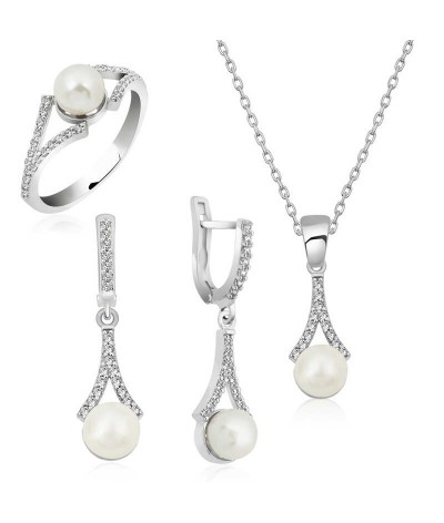 Gümüş İncili Bayan Set