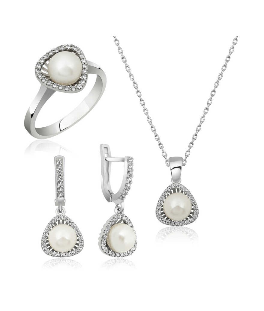 Gümüş İncili Bayan Set