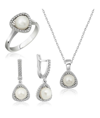 Gümüş İncili Bayan Set