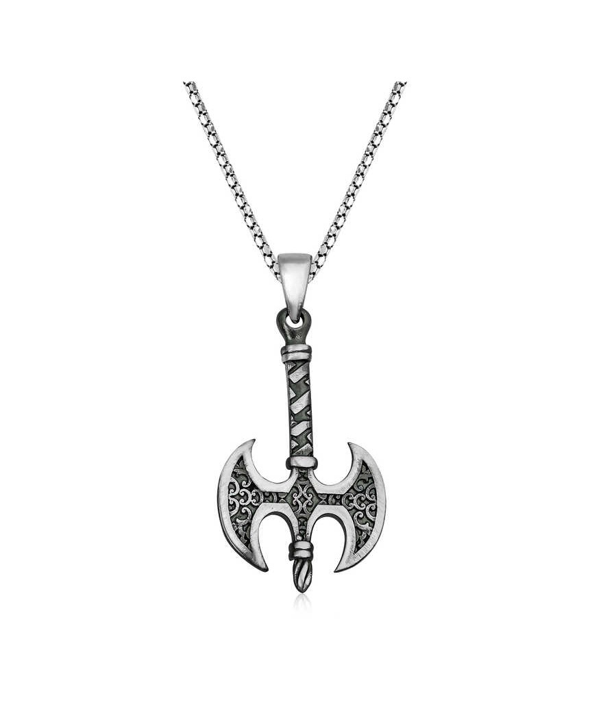 Gümüş Balta Erkek Kolye