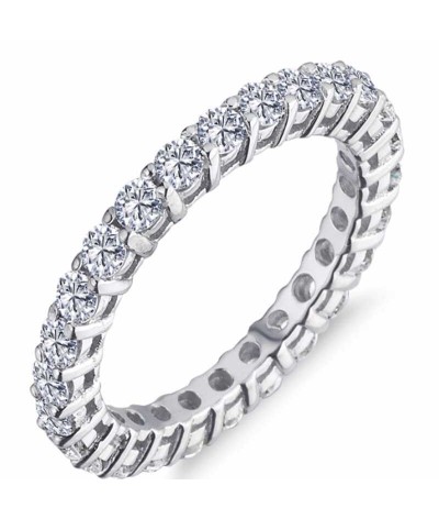 Gümüş Pırlanta Model Tam Tur Yüzük