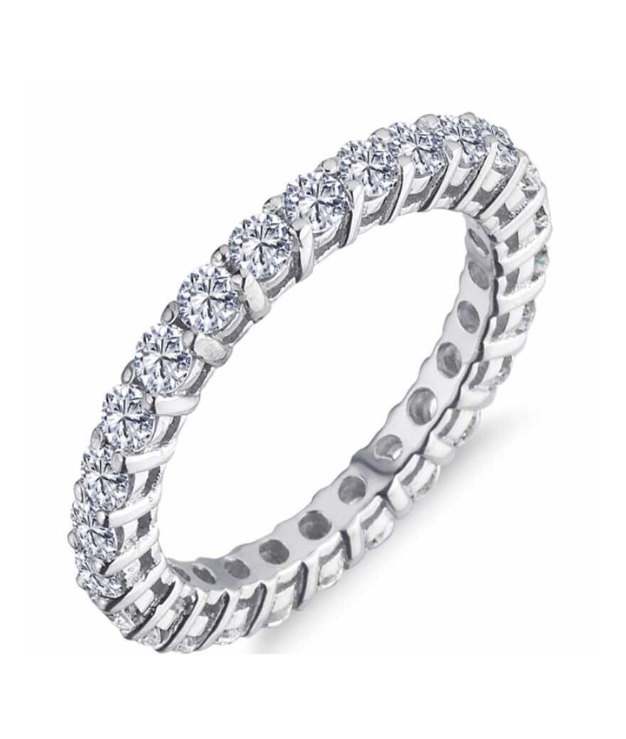 Gümüş Pırlanta Model Tam Tur Yüzük