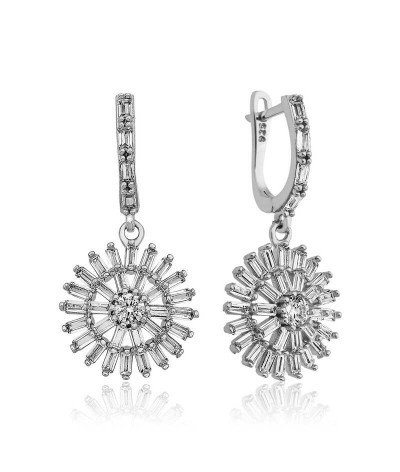 Gümüş Baget Taşlı Bayan Küpe