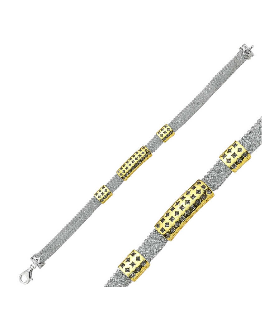 Gümüş Taşlı File Bayan Bileklik