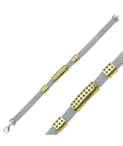 Gümüş Taşlı File Bayan Bileklik