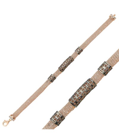 Gümüş Taşlı File Bayan Bileklik