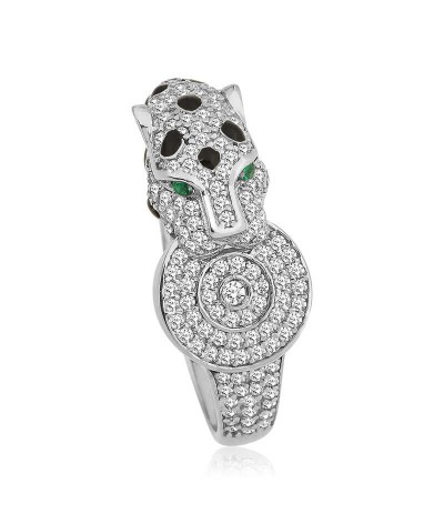 ​Gümüş Kaplan Figürlü Bayan Yüzük